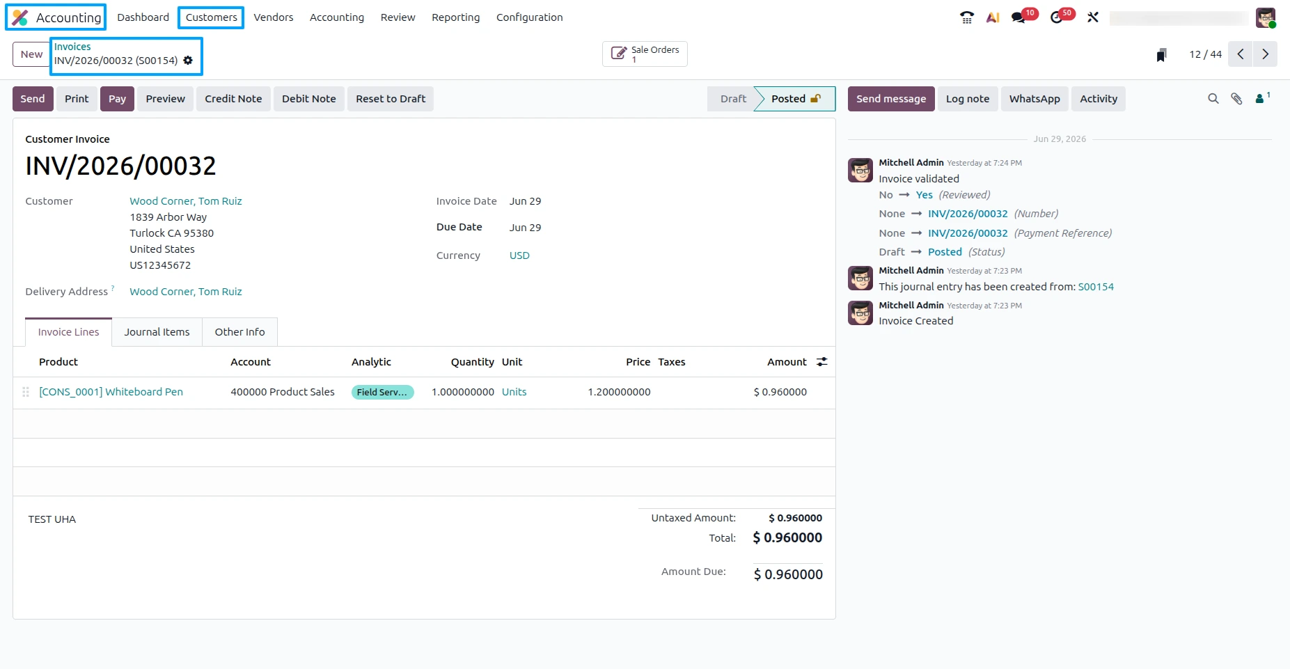 Customer Invoice